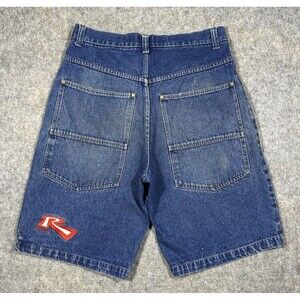 Vintage Results Baggy Jean Shorts Men’s 33 Blue Faded Denim Y2K Hip Hop Skater